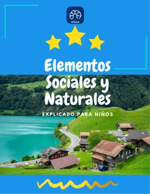 Elementos sociales y naturales para niños..