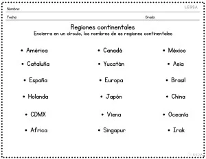 Regiones Continentales..